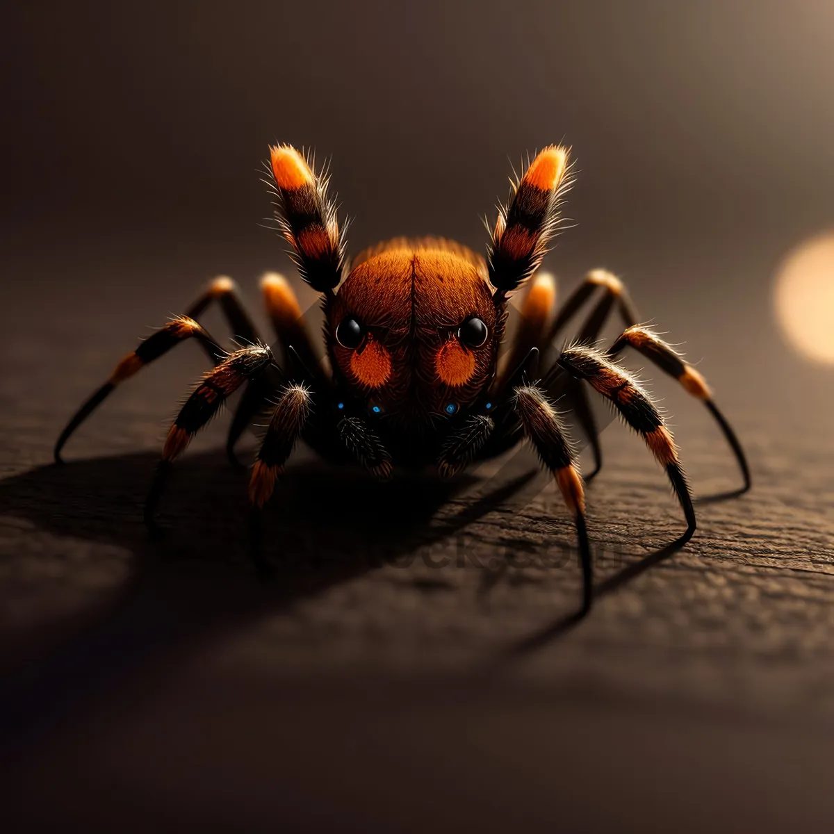 Picture of Wild Black Widow Spider on Close-up Wing Detail