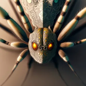 Garden Spider Arachnid Close-Up: A Spectacular Arthropod in Wildlife.