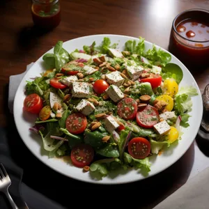 Delicious Gourmet Salad with Grilled Beef and Vegetables