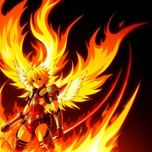 Fiery Fractal Inferno - Dynamic Digital Art