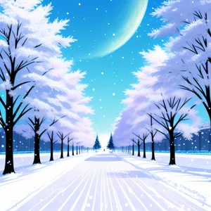 Starry Winter Wonderland: Bright Snowy Holiday Art