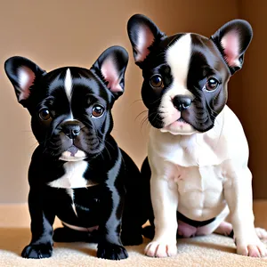 Lovable Bulldog Terrier puppy adorned with adorable wrinkles, radiating absolute adorableness