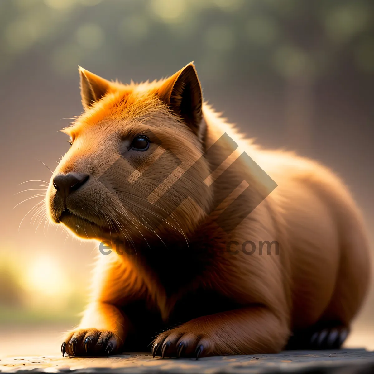 Picture of Furry Feline with Fluffy Brown Fur