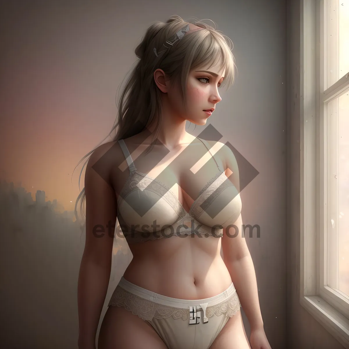 Picture of Seductive lingerie showcasing attractive woman's sensual charm