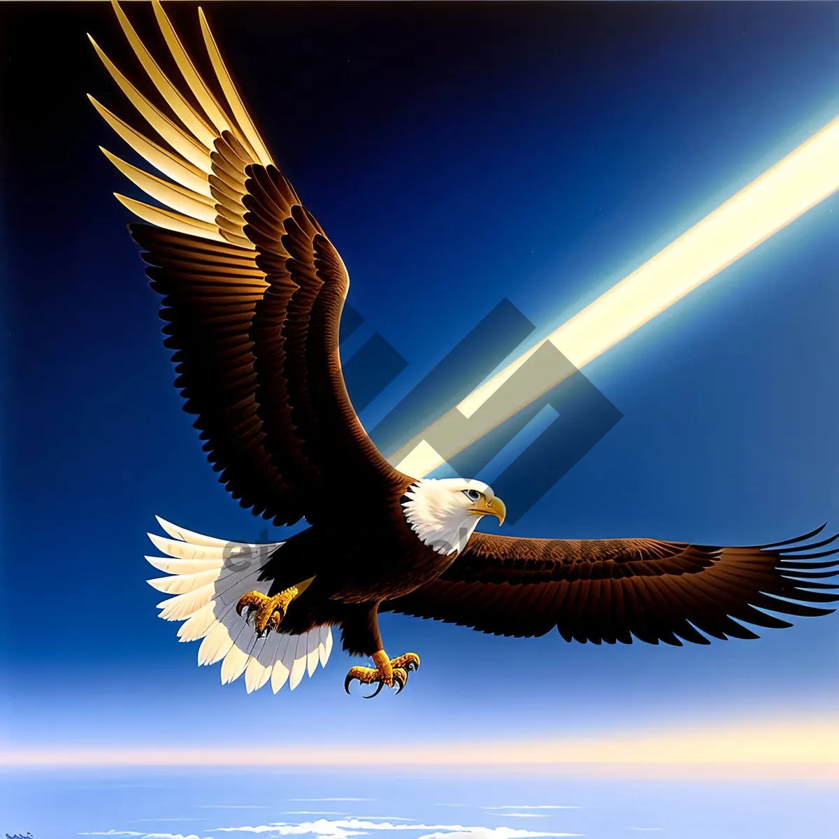 Picture of Graceful Flight: Majestic Bald Eagle Soaring in the Sky