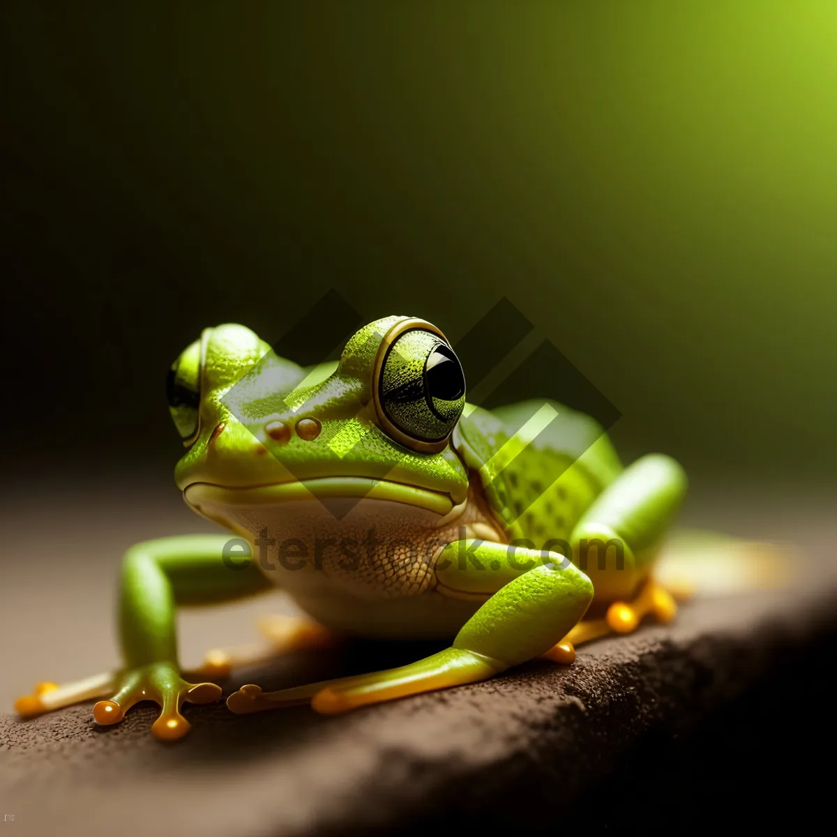 Picture of Bulging-eyed Orange Tree Frog peering closely