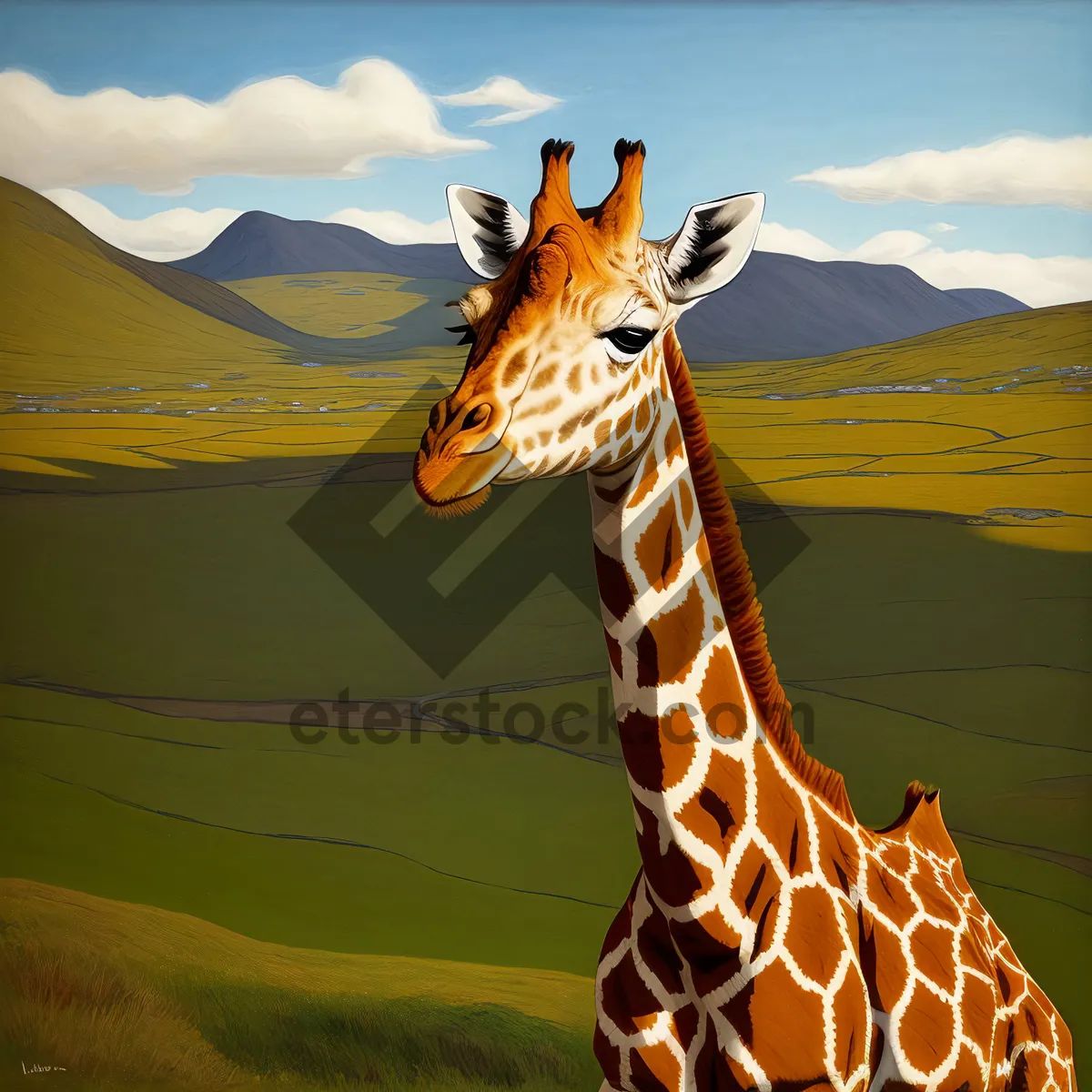 Picture of Towering Giraffe in South African Savanna