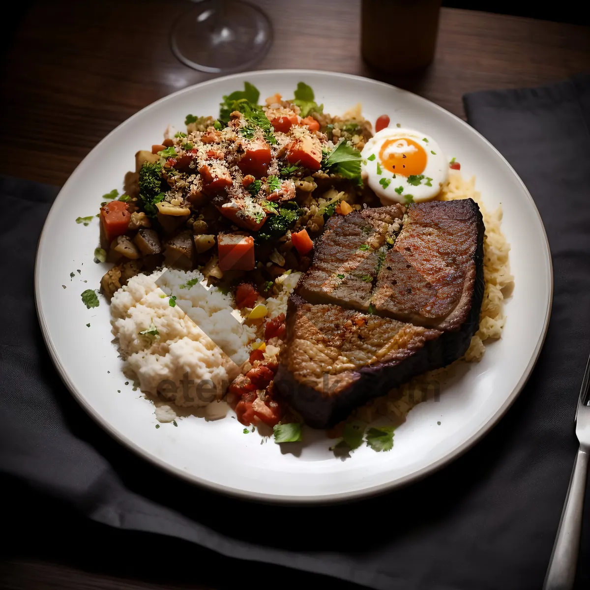 Picture of Healthy Vegetable Salad with Grilled Beef Steak