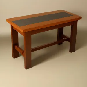 Wooden Work Table with Brown Chair