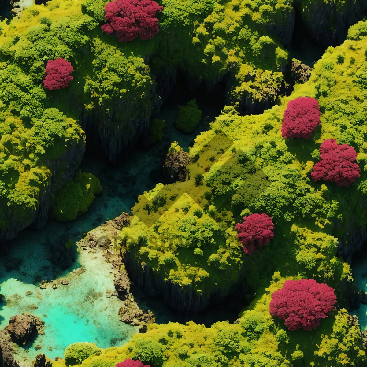 Picture of Colorful Tropical Coral Reef Underwater Garden