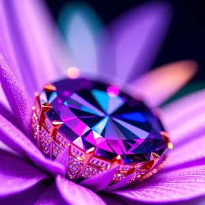 Colorful Lilac Gem: Vibrant Floral Fractal Art