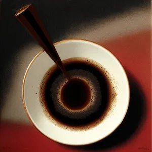 Hot Espresso Cup with Spindle Stick and Saucer