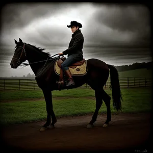 Graceful Equestrian Saddle in Horseback Riding