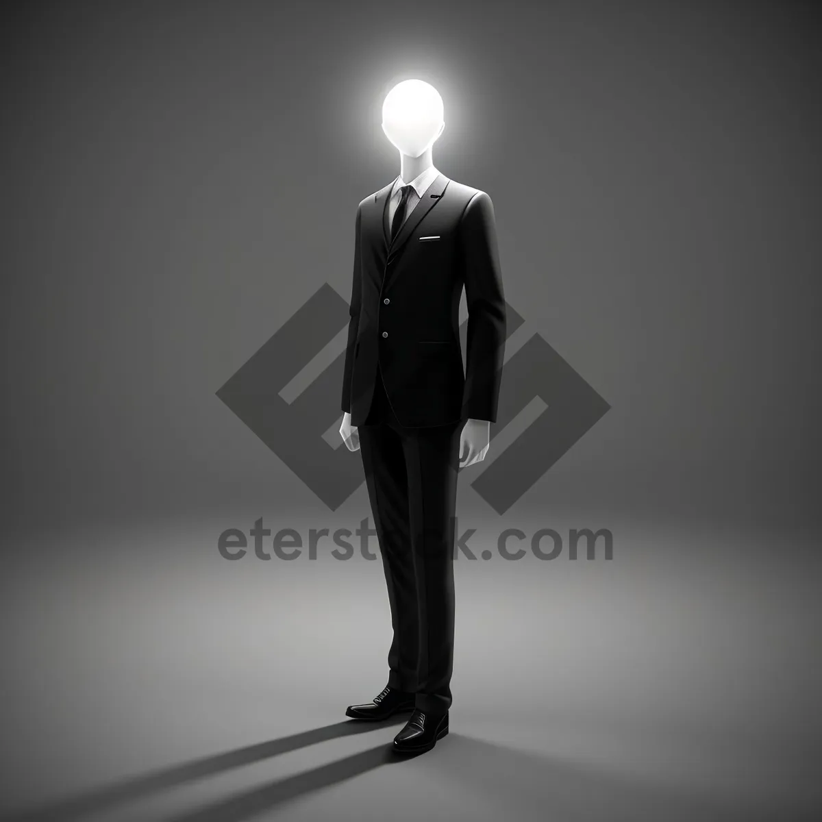 Picture of Silhouette of Businessman with Briefcase.