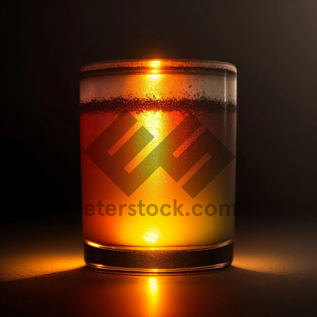 Picture of Golden Lager in Frosted Glass with Bubbles