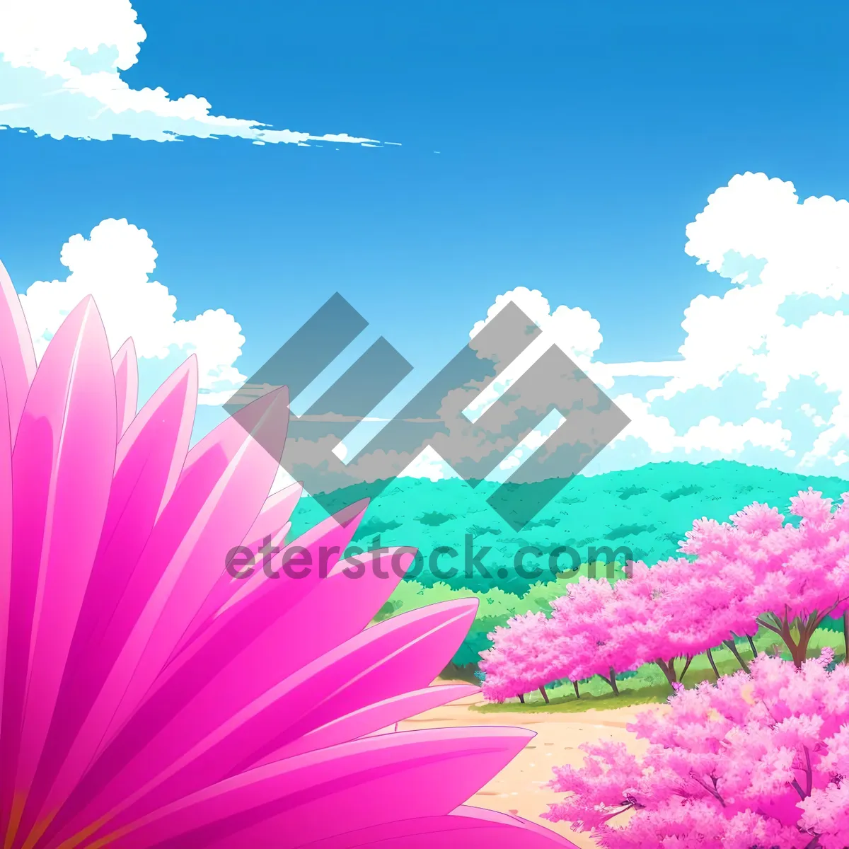 Picture of Pink Cosmic Burst: Vibrant Digital Space Wallpaper