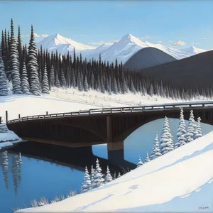 Winter Reflections on Snowy Lake
