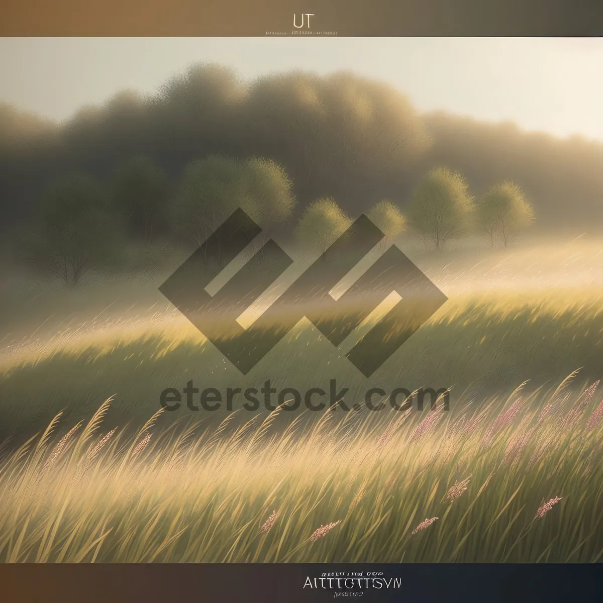 Picture of Golden Summer Sunset Over Countryside Meadow