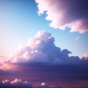 Vibrant Summer Sky with Fluffy Clouds