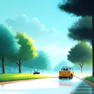 Sunny Horizon: Tranquil Sunset Over Rural Landscape