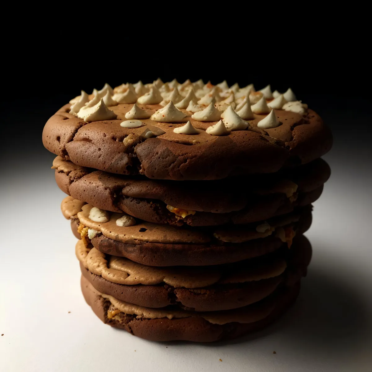 Picture of Delicious stack of chocolate cookies and biscuits