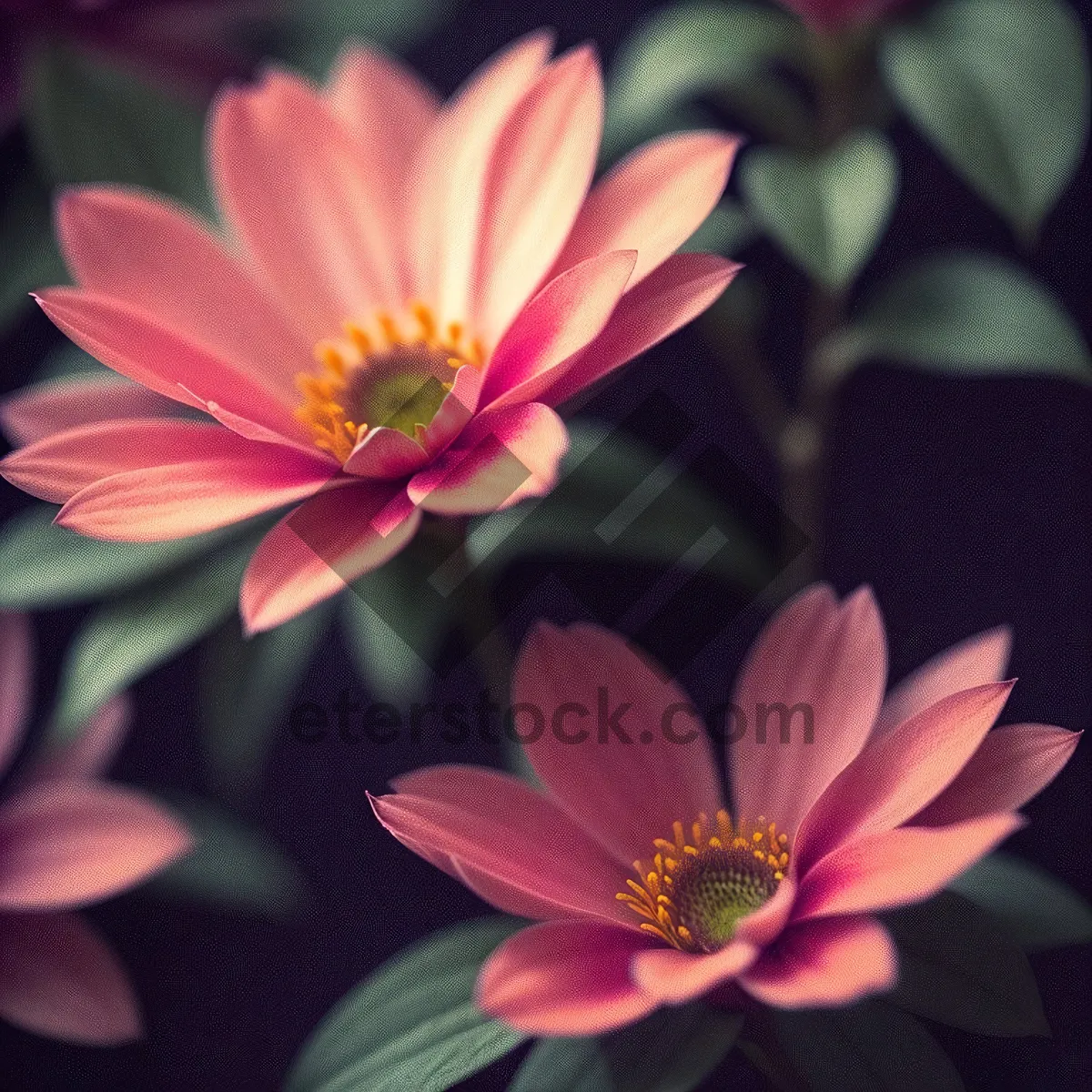 Picture of Pink Daisy Blossom in a Blooming Garden