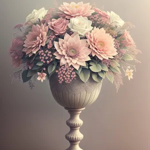 Exquisite Pink Floral Arrangement with Glass Goblet