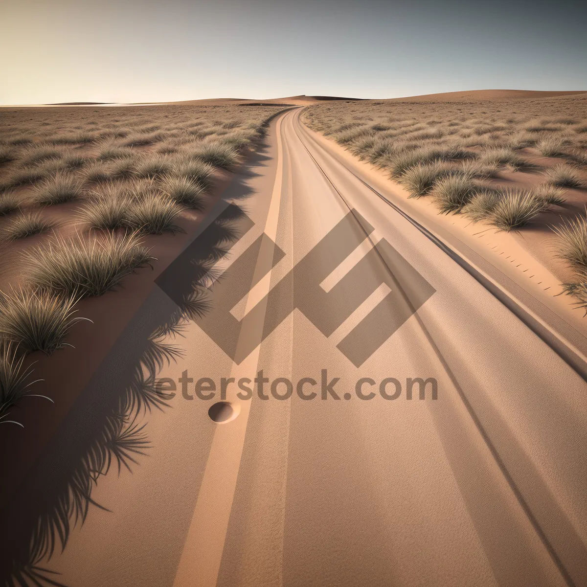 Picture of Scenic Desert Road Leading to the Horizon