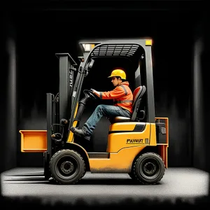 Heavy-duty Forklift Machine in Industrial Warehouse