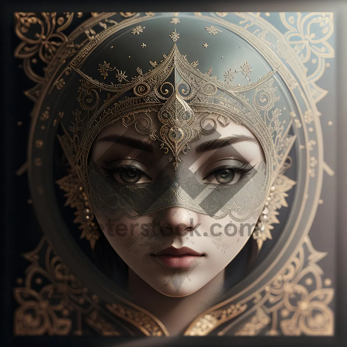 Picture of Mysterious Venetian Mask: Elegant Carnival Attire