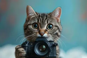 Cat with Gray Fur and Whiskers