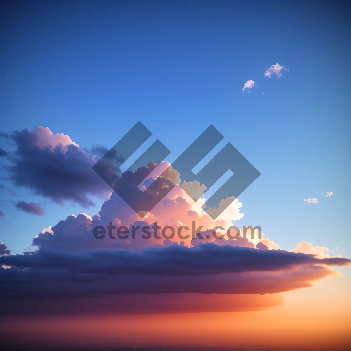 Picture of Vibrant Sunset Over Majestic Mountains