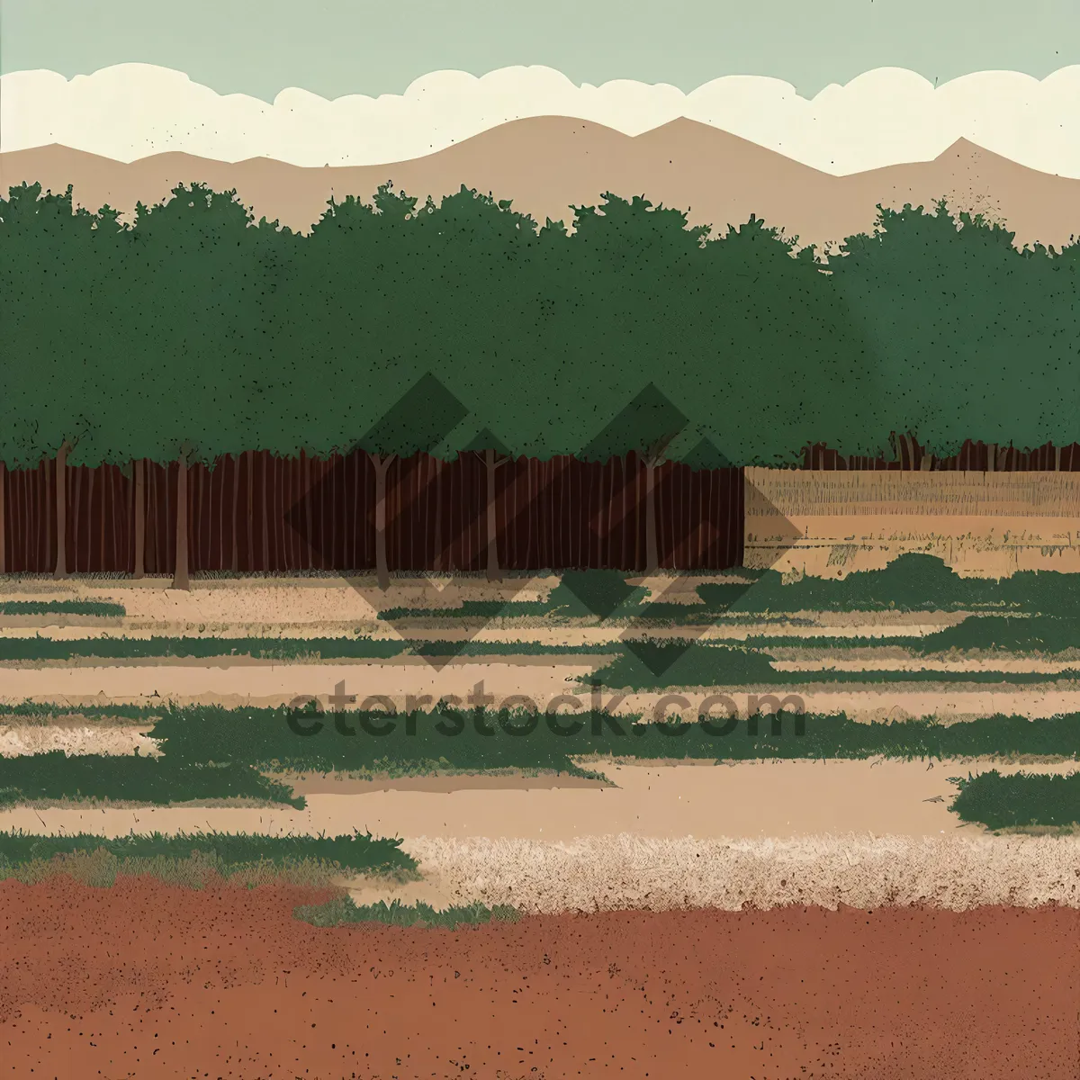 Picture of Serene Farm Scene with Rustic Barn and Rolling Hills