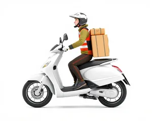 Silhouette of a speedy motor scooter in motion