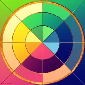 Colorful Geometric Artwork: Rainbow Circle Design
