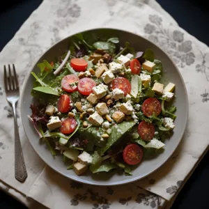 Healthy Gourmet Salad with Grilled Beef and Spices