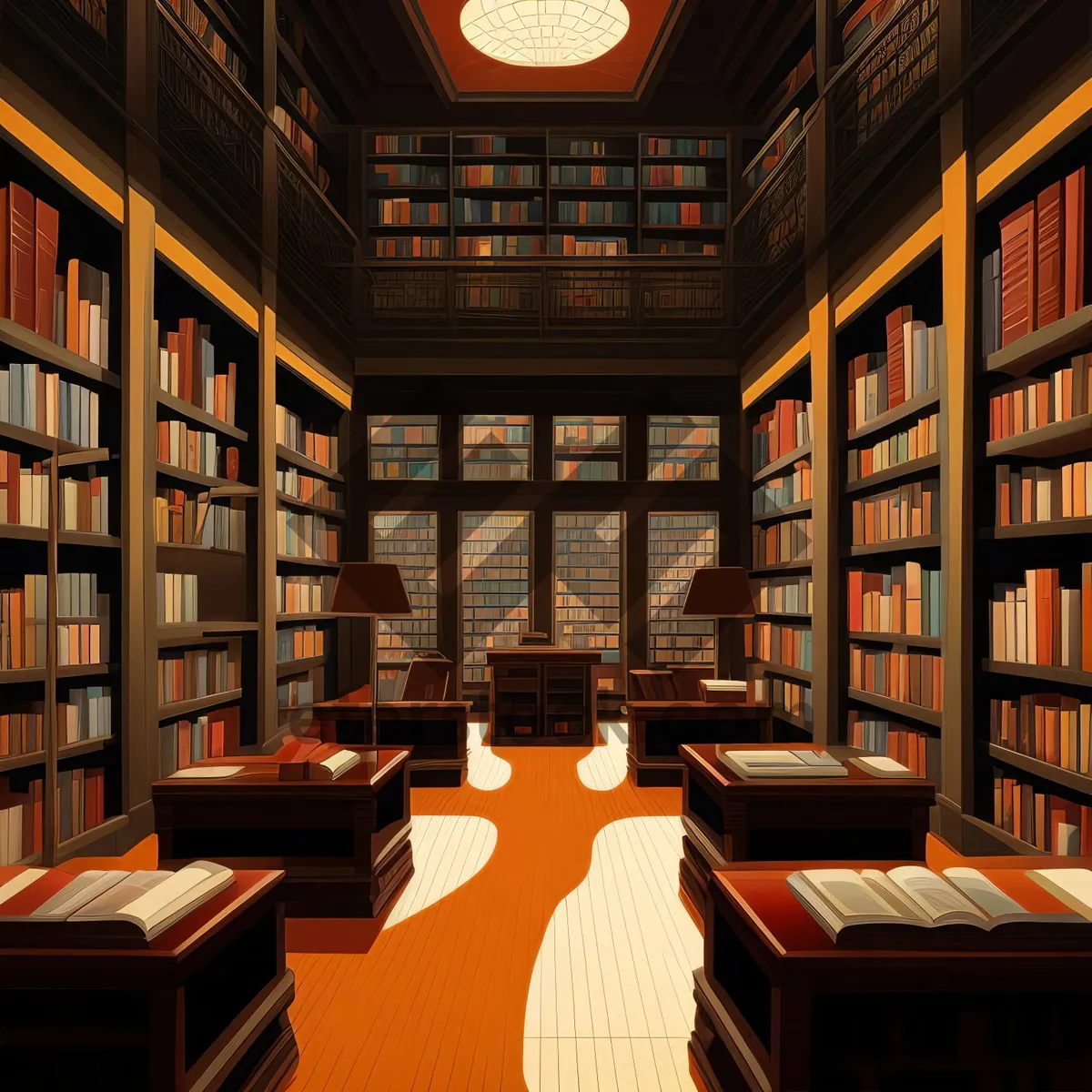 Picture of Interior Architecture Library with Books