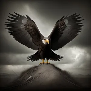 Majestic flight of the Bald Eagle