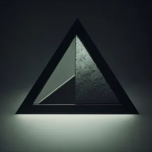 Cautionary Glass Pyramid Sign: 3D Symbol of Danger