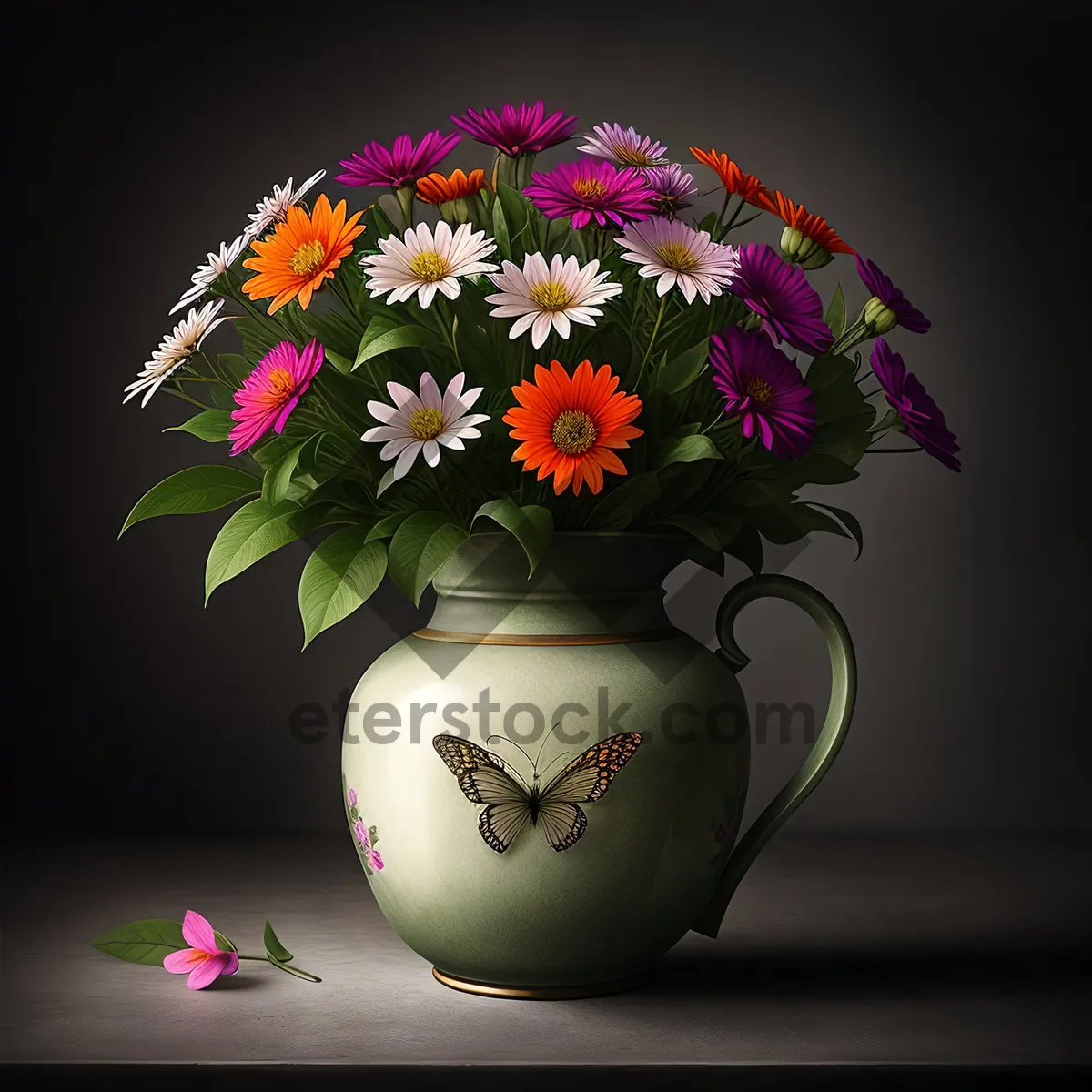 Picture of Floral China Vase for Elegant Flower Decoration