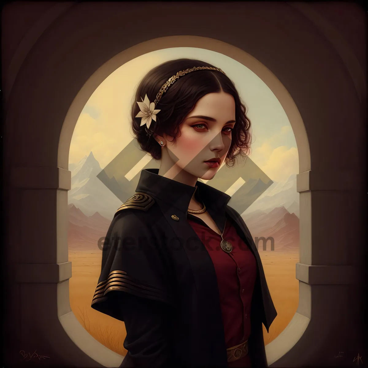 Picture of Stylish Waiter in Bow Tie and Suit