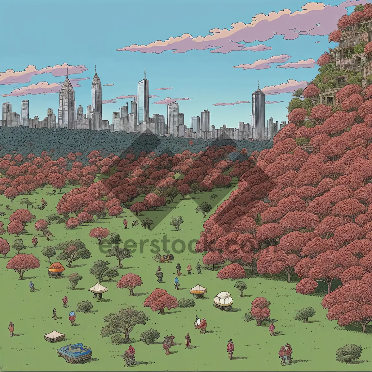 Picture of Orange Canyon Skyline with Tile Roofs