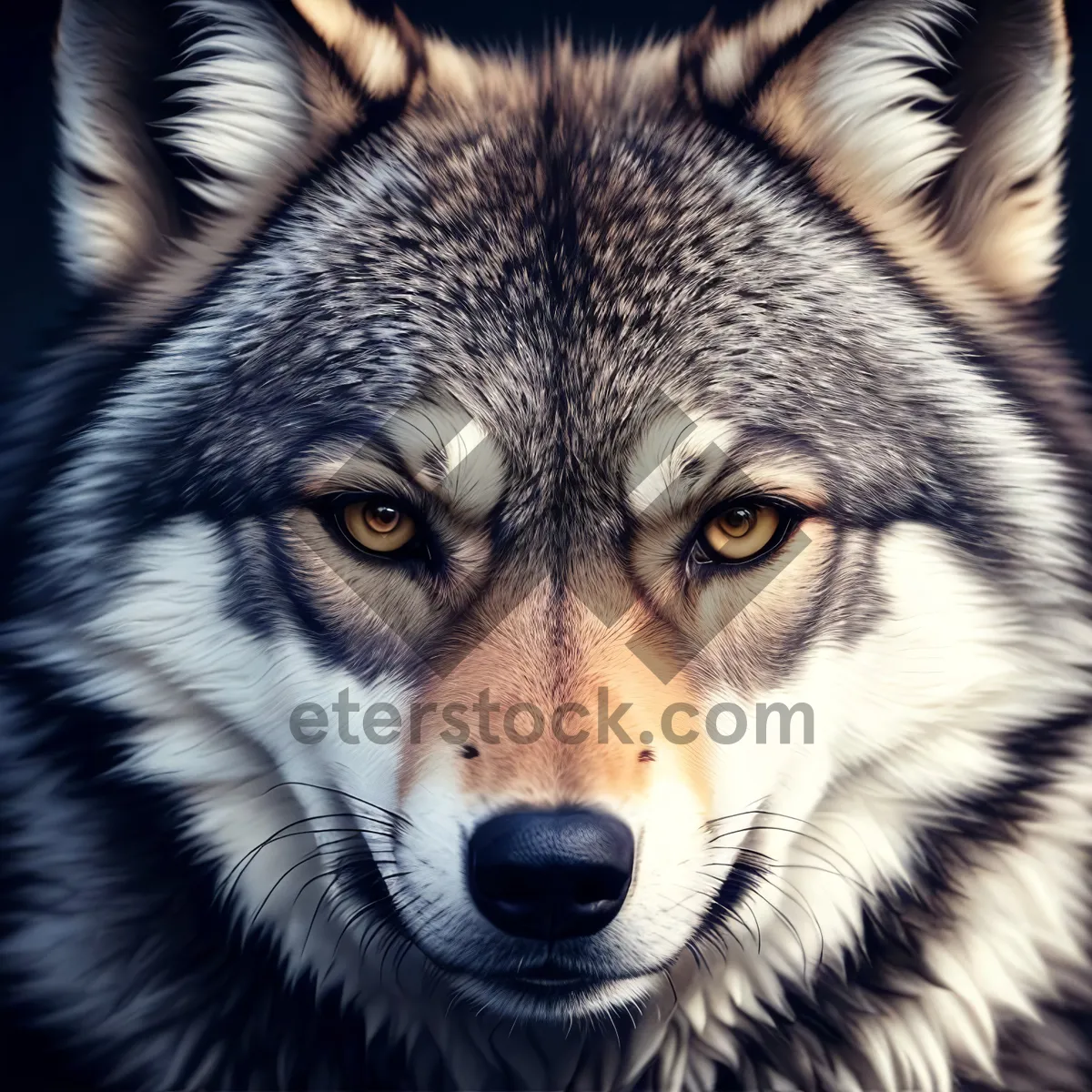 Picture of Majestic Timber Wolf showcasing fierce gaze and beautiful fur.