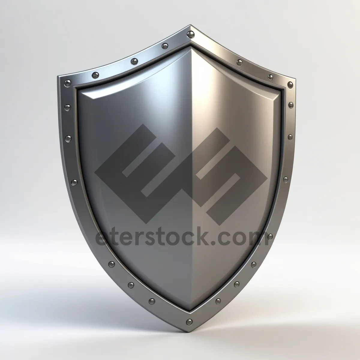 Picture of Graphic emblem with shiny metal shield design icon.