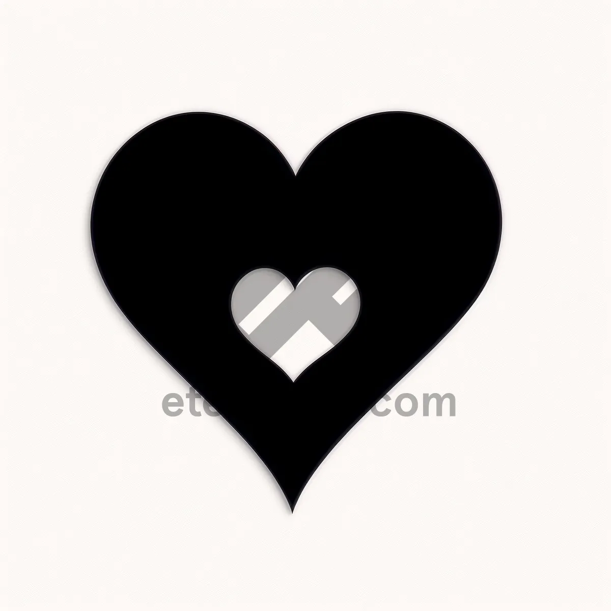 Picture of Romantic Heart Stencil Icon - 3D Graphic Design