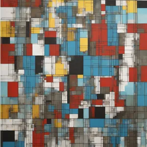 Colorful Mosaic Tile Design – Vibrant and Textured Retro Art