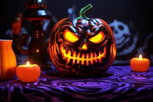 Dark Halloween Jack-O'-Lantern Face Lantern Candle Decoration