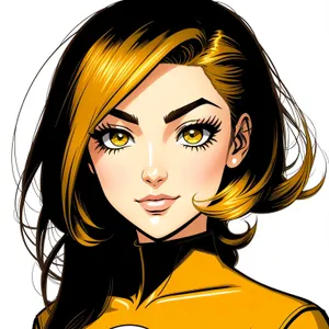 Attractive Lady with Fashionable Shoulder-Length Hair