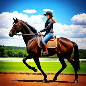 Thoroughbred Stallion in Equestrian Competition