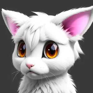 Fluffy White Bunny's Adorable Gaze